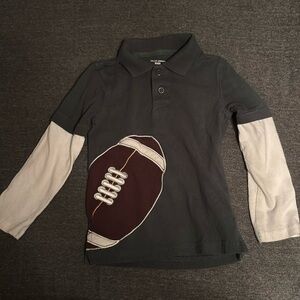 Falls Creek Kids Dark Green Collared Shirt with Football 3T